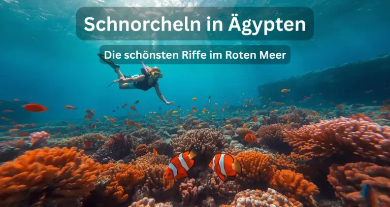 Schnorcheln über buntem Korallenriff im Roten Meer in Ägypten