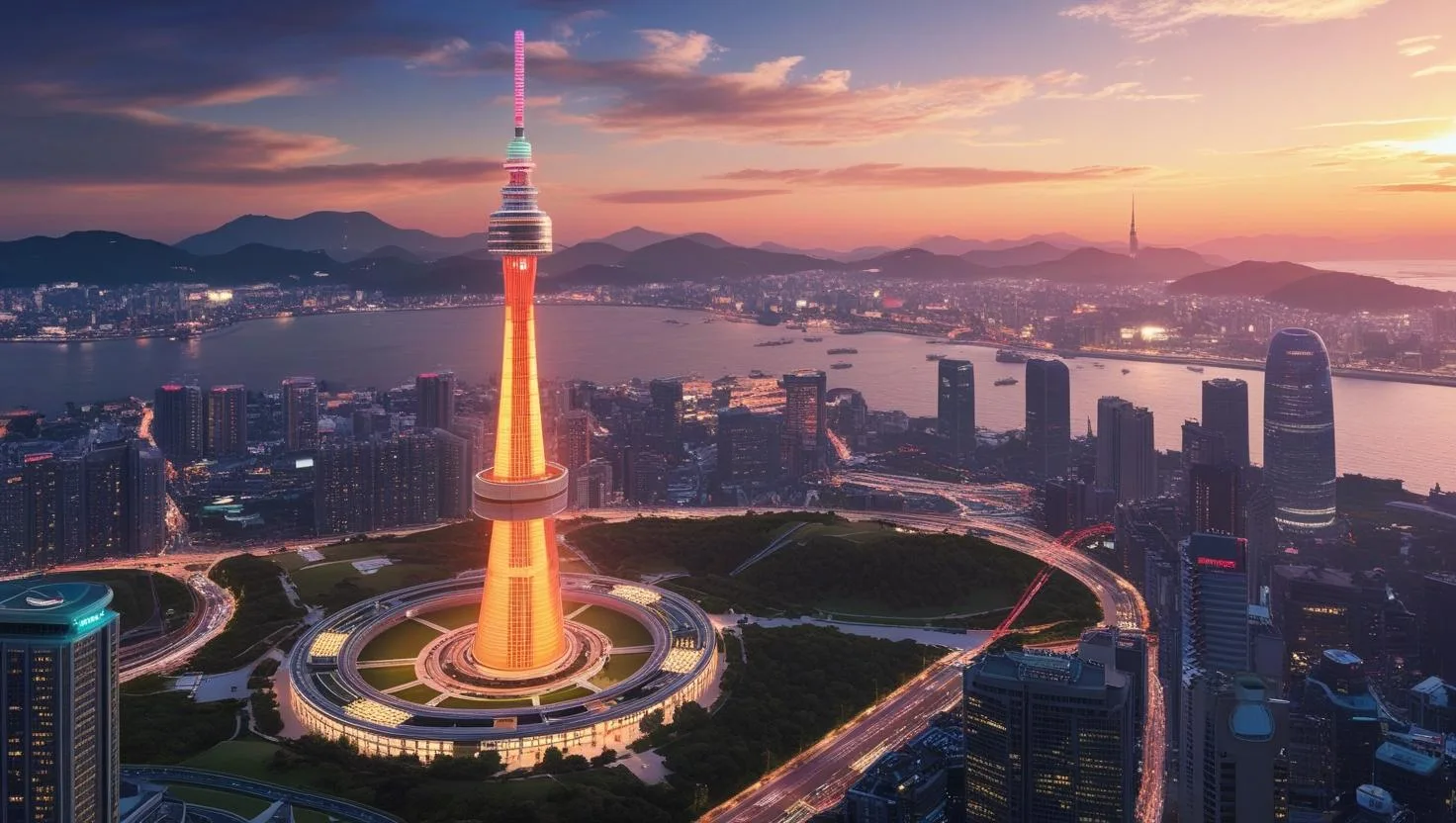Der Namsan Tower von Seoul Liebesschloss-Brücken