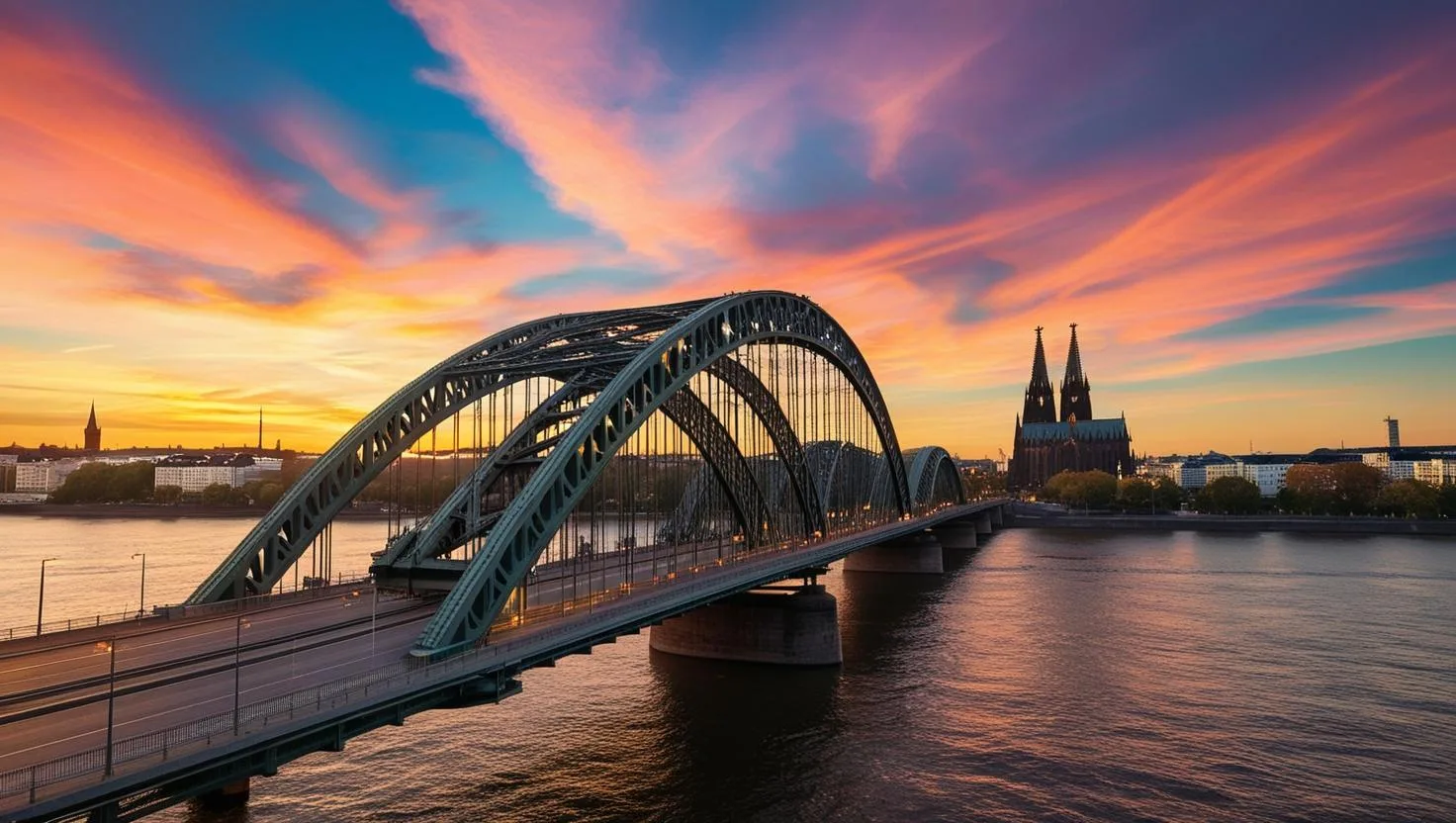 Die Hohenzollernbrücke von Köln Liebesschloss-Brücken
