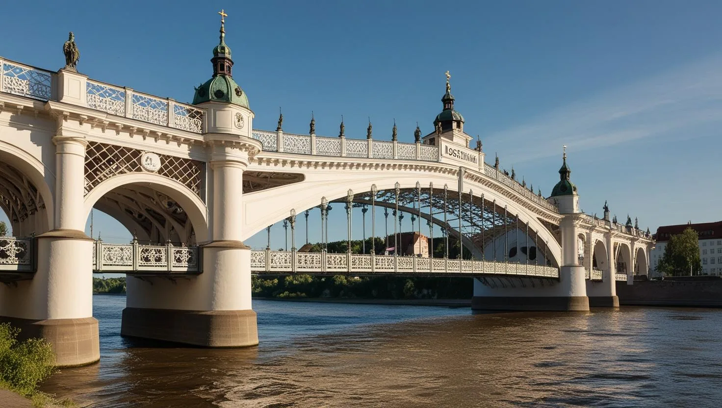 Die Loschwitzbrücke von Dresden Liebesschloss-Brücken