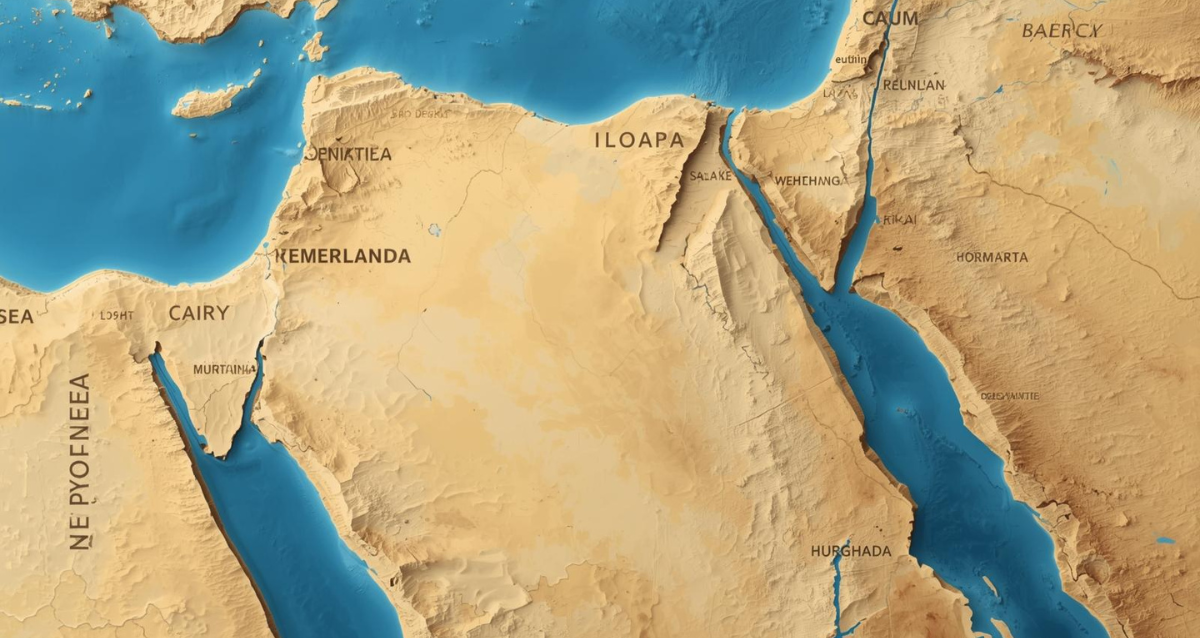 Ägypten Sehenswürdigkeiten Karte mit Nil, Sinai-Halbinsel und Rotem Meer