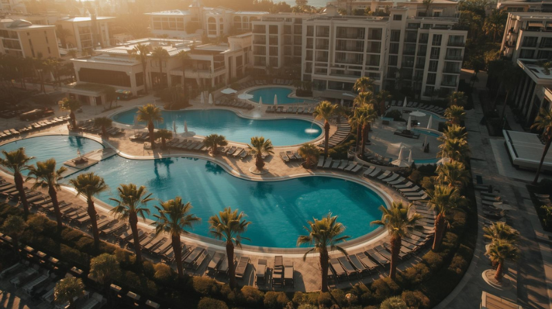 5-Sterne-Hotel in Belek mit großer Poollandschaft und Palmen – All Inclusive Urlaub in Belek