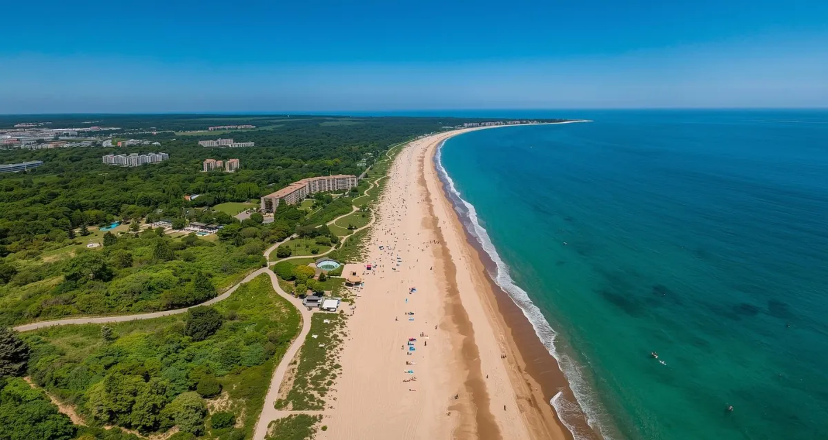 Goldstrand Bulgarien – Günstiger All Inclusive Strandurlaub 2026 Goldstrand Bulgarien mit Hotelanlagen und türkisfarbenem Meer – All Inclusive günstig