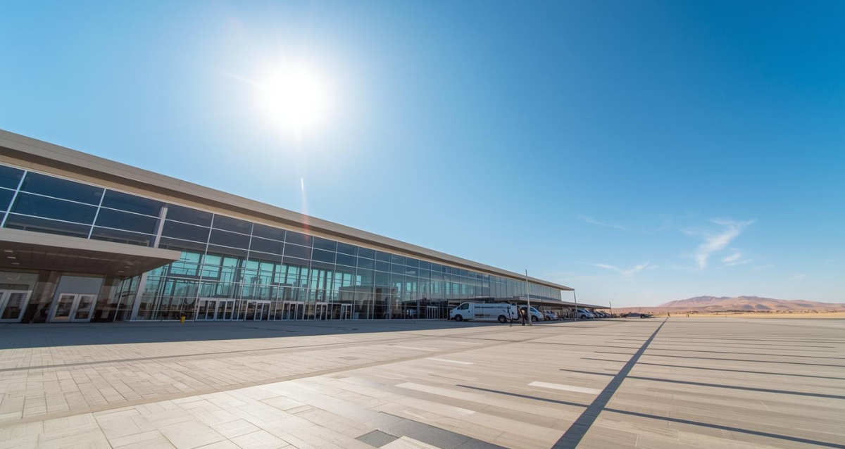 Hurghada Flughafen – Direktflüge & kurze Transferzeiten Hurghada International Airport Terminal in Ägypten bei sonnigem Wetter