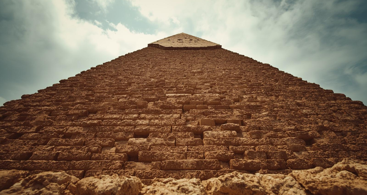Detailaufnahme der Großen Pyramide von Gizeh als berühmte Ägypten Sehenswürdigkeit