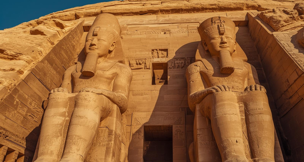 Ramses II Statuen am Abu Simbel Tempel als beeindruckende Ägypten Sehenswürdigkeit