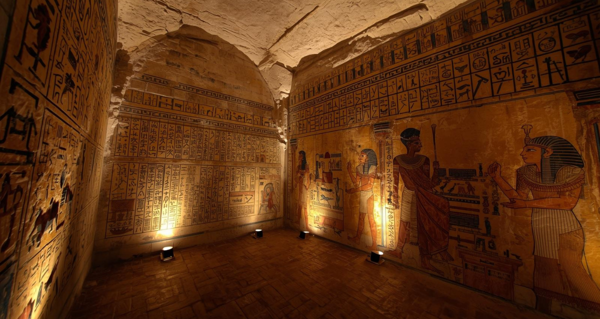 Altägyptische Wandmalerei im Tal der Könige als berühmte Ägypten Sehenswürdigkeit