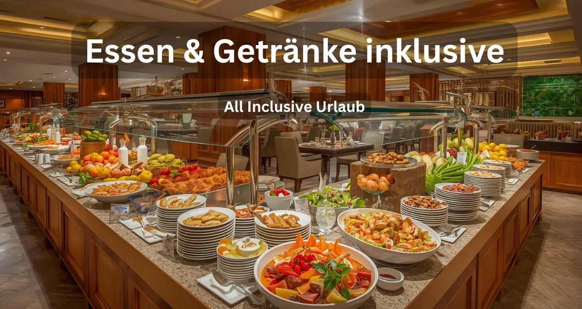 Großes Buffet im All Inclusive Hotel mit internationalen Speisen