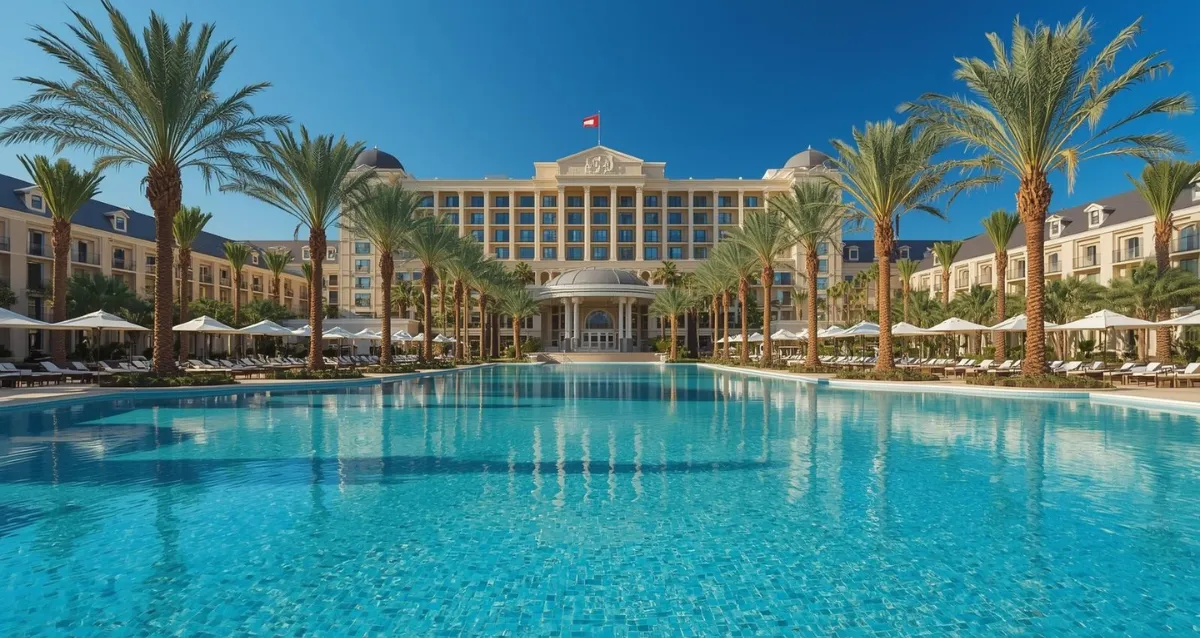 Großes All Inclusive Hotel mit Pool und Palmen im Familienurlaub