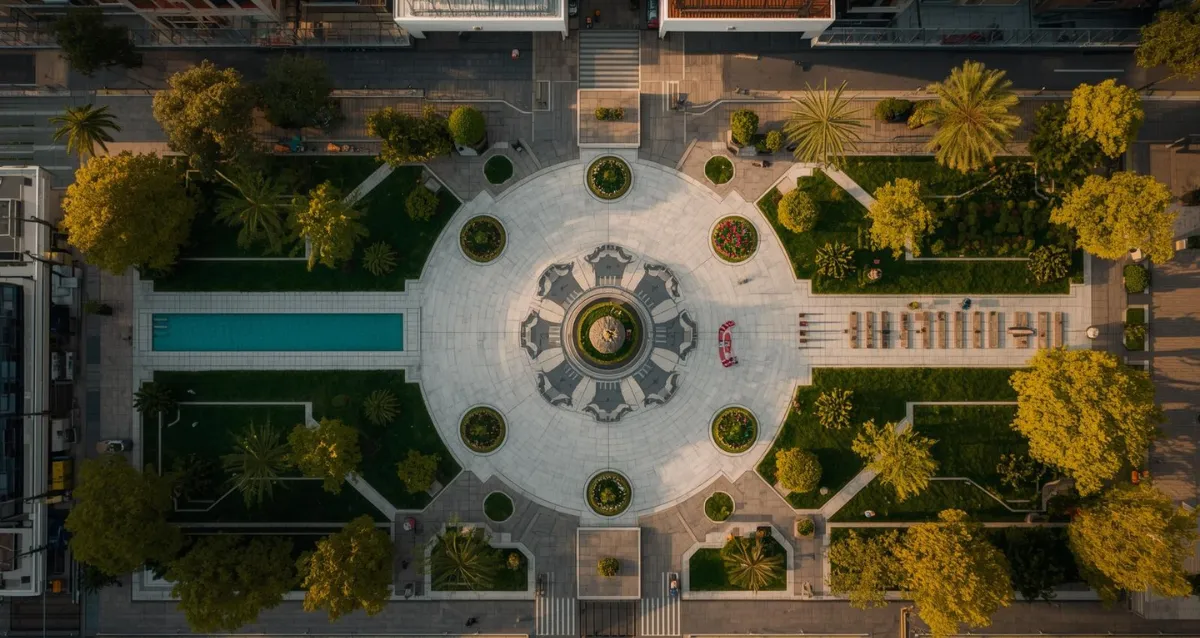 Drohnenaufnahme von Burgas Stadtzentrum nahe Bulgarien Sonnenstrand