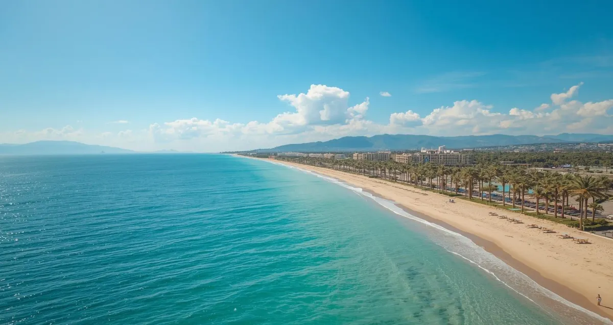 Türkei Wetter an der türkischen Riviera mit sonnigem Strand und türkisblauem Mittelmeer