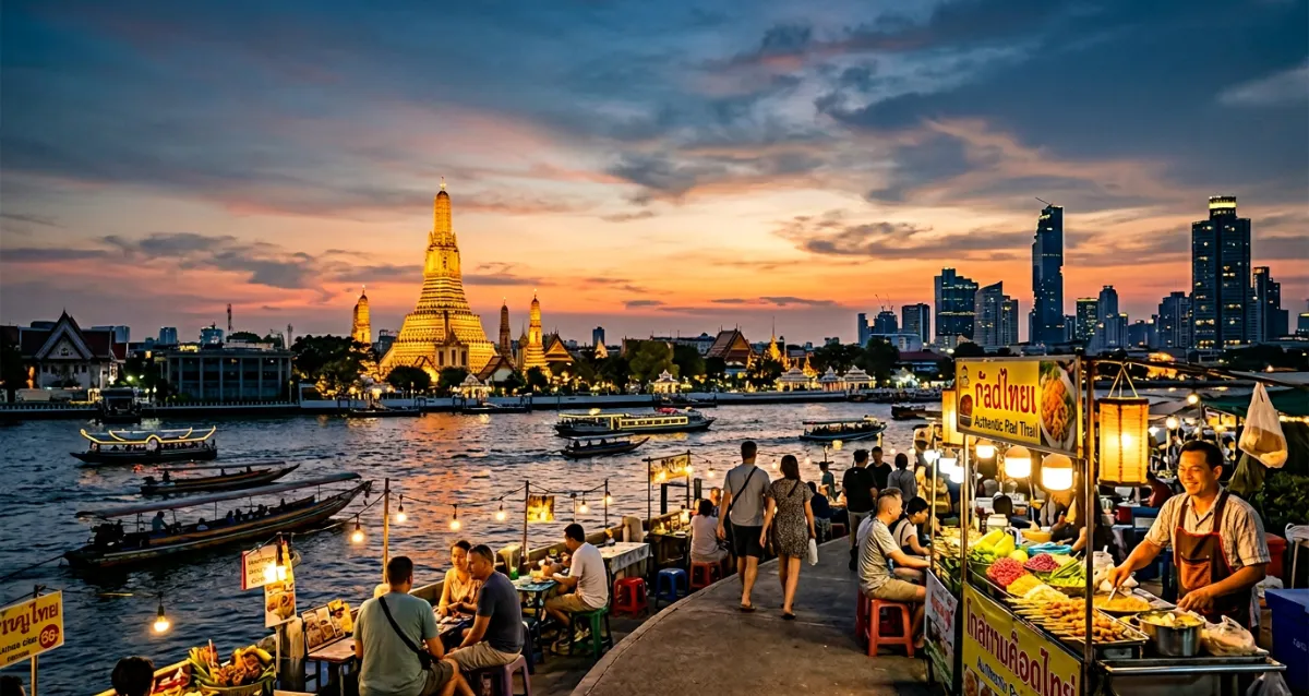 Bangkok mit Tempeln, Skyline und urbaner Atmosphäre