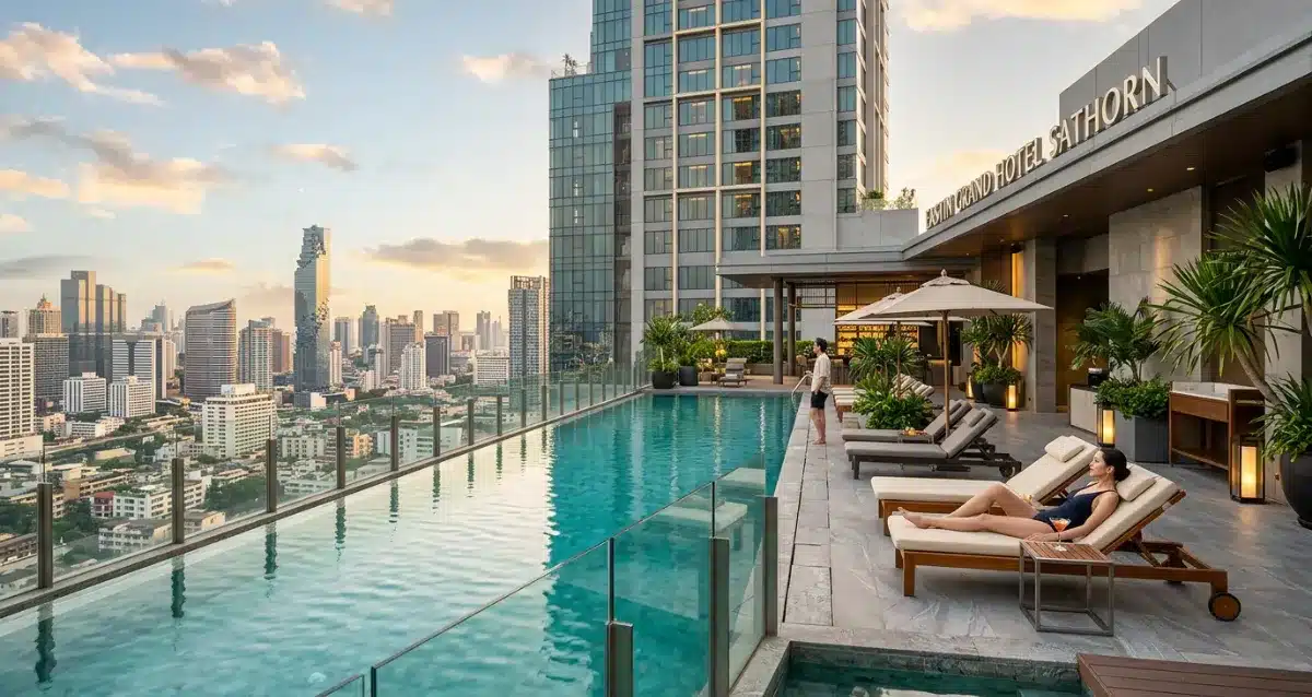 Eastin Grand Hotel Sathorn Bangkok mit Infinity Pool und Skyline