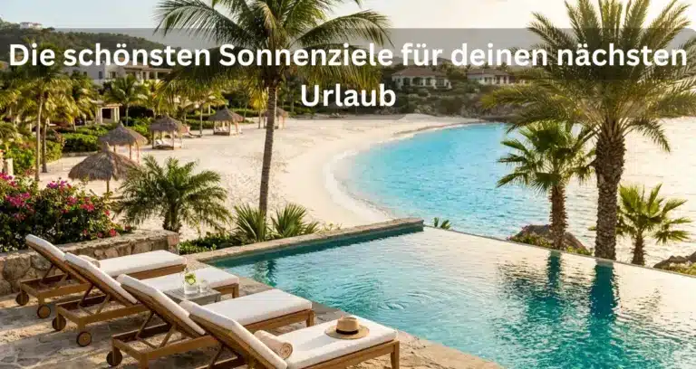 Warme Reiseziele mit Strand, Sonne, Palmen und türkisblauem Meer