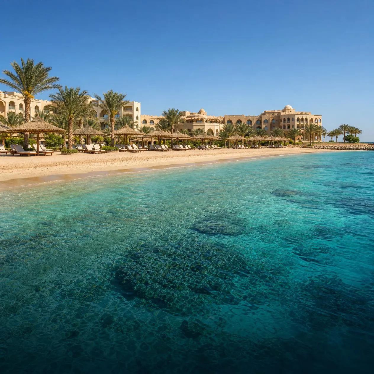 Strand und Resort am Roten Meer in Ägypten