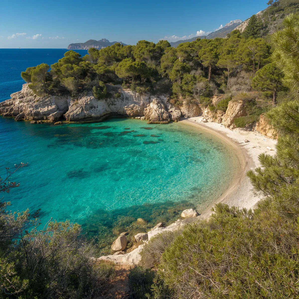 Bucht auf Mallorca mit türkisfarbenem Wasser